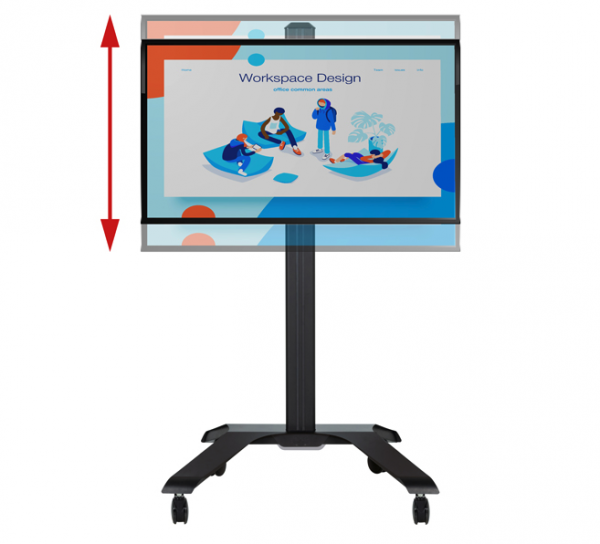 Univerzálny vozík s držiakom obrazovky s nastaviteľnou výškou